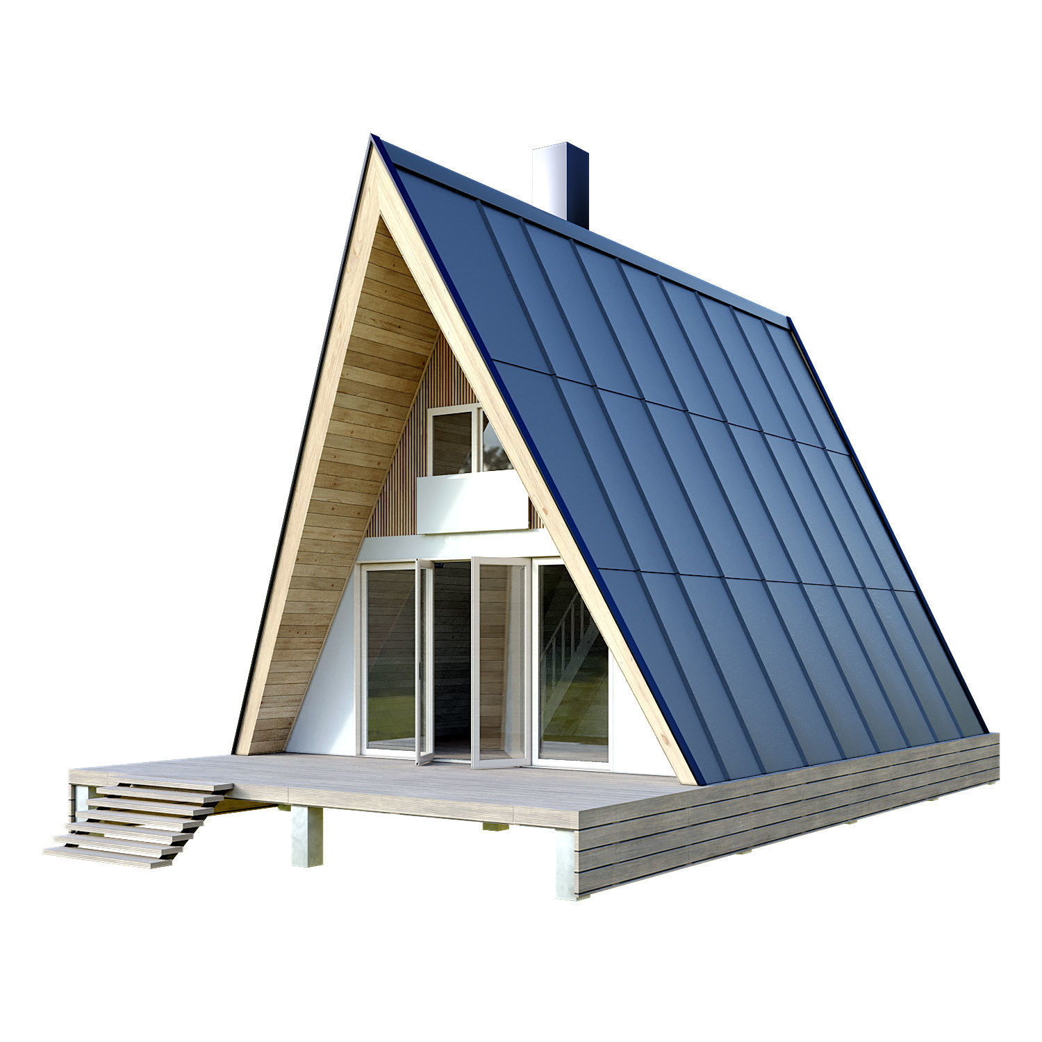 A-Frame House 3D model_4