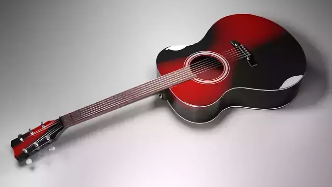 Acoustic guitar 3d model