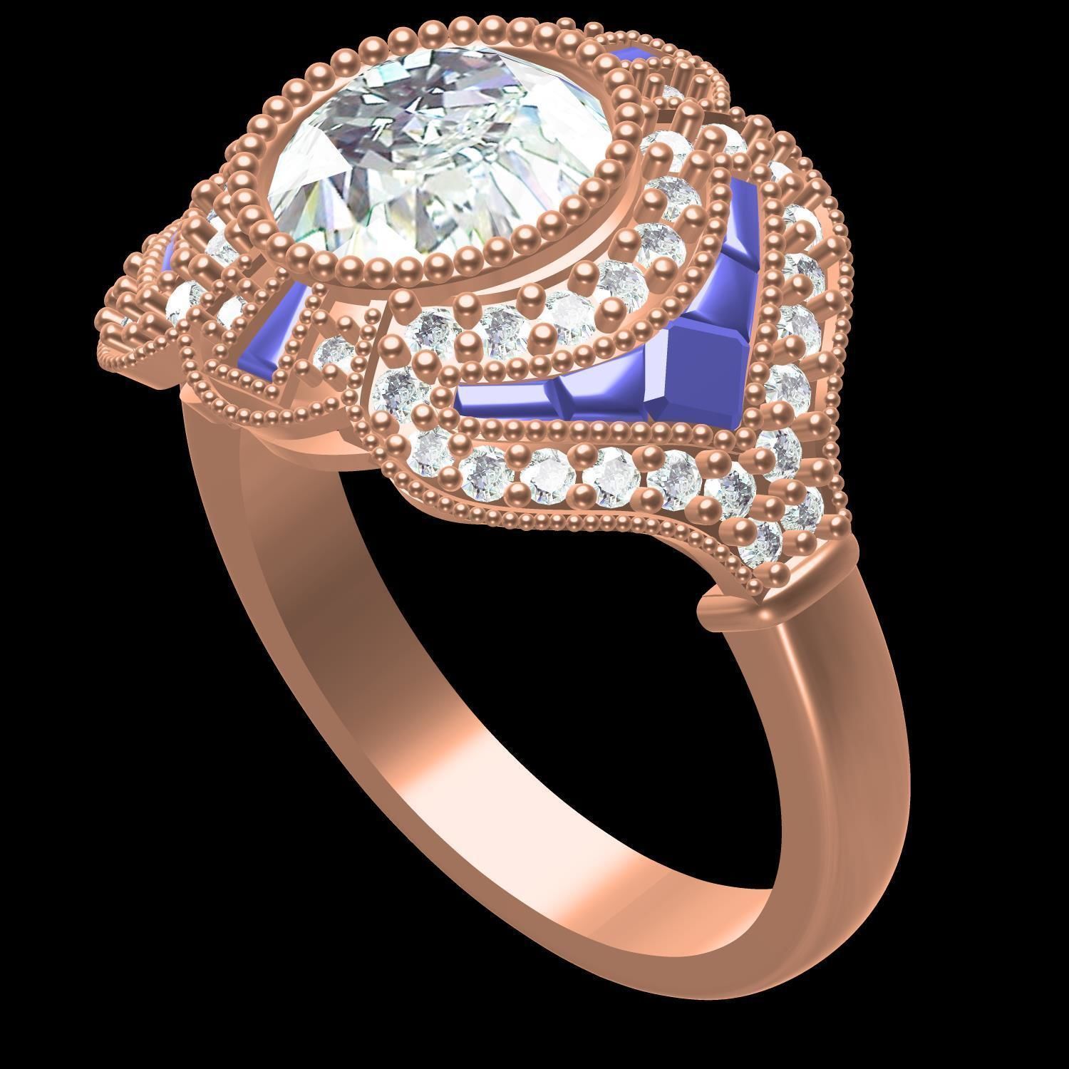 Beautiful Solitaire Ring 3D print model_11