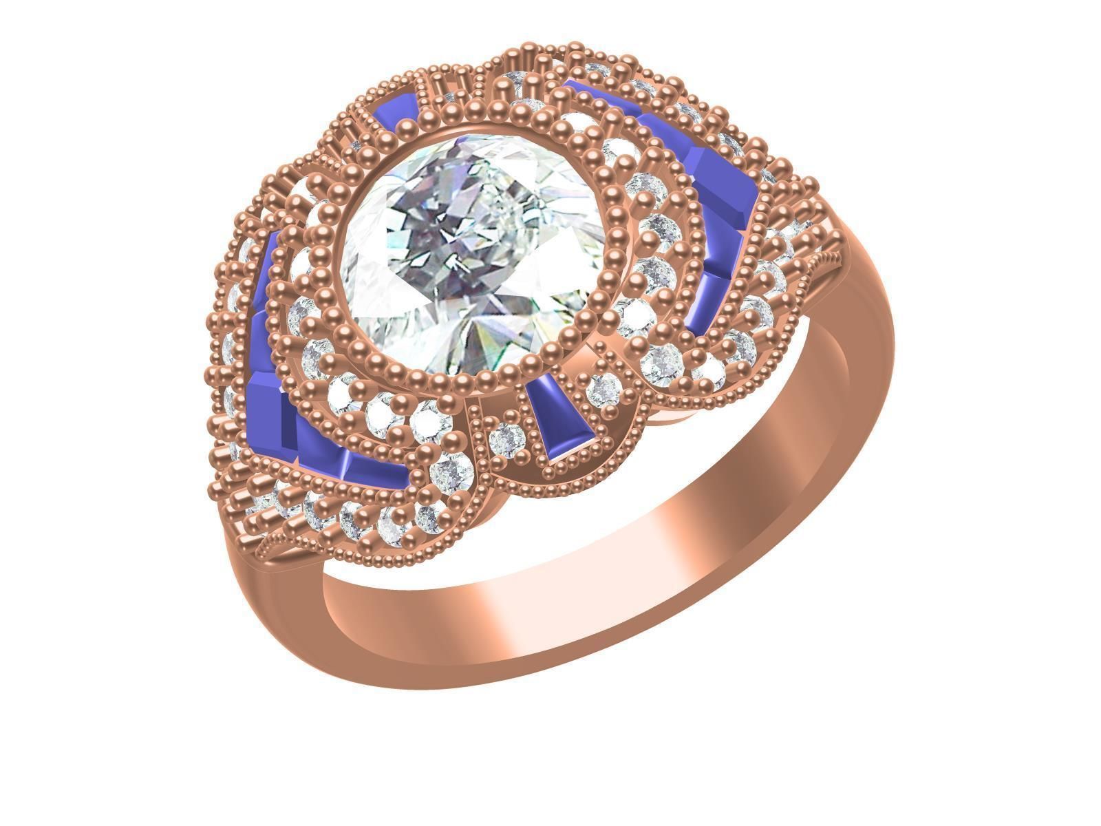 Beautiful Solitaire Ring 3D print model_7