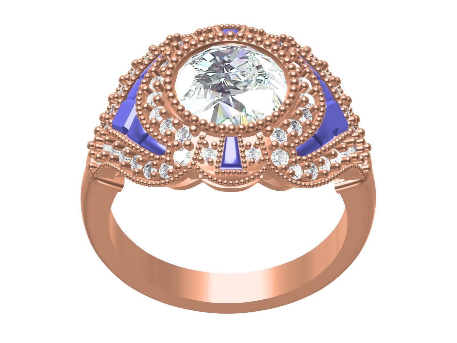 Beautiful Solitaire Ring 3D print model_1