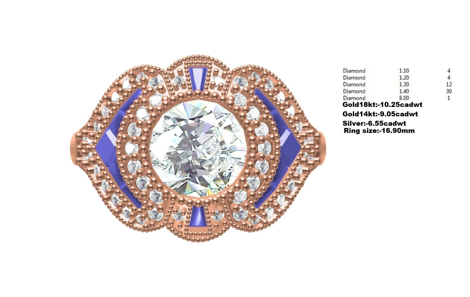 Beautiful Solitaire Ring 3D print model_2