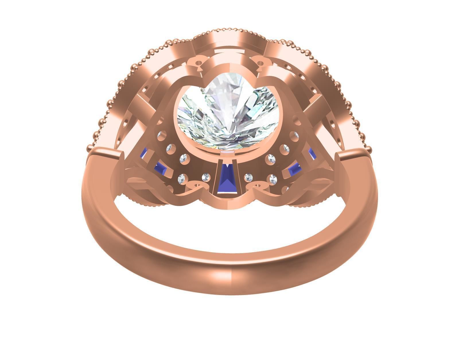 Beautiful Solitaire Ring 3D print model_8