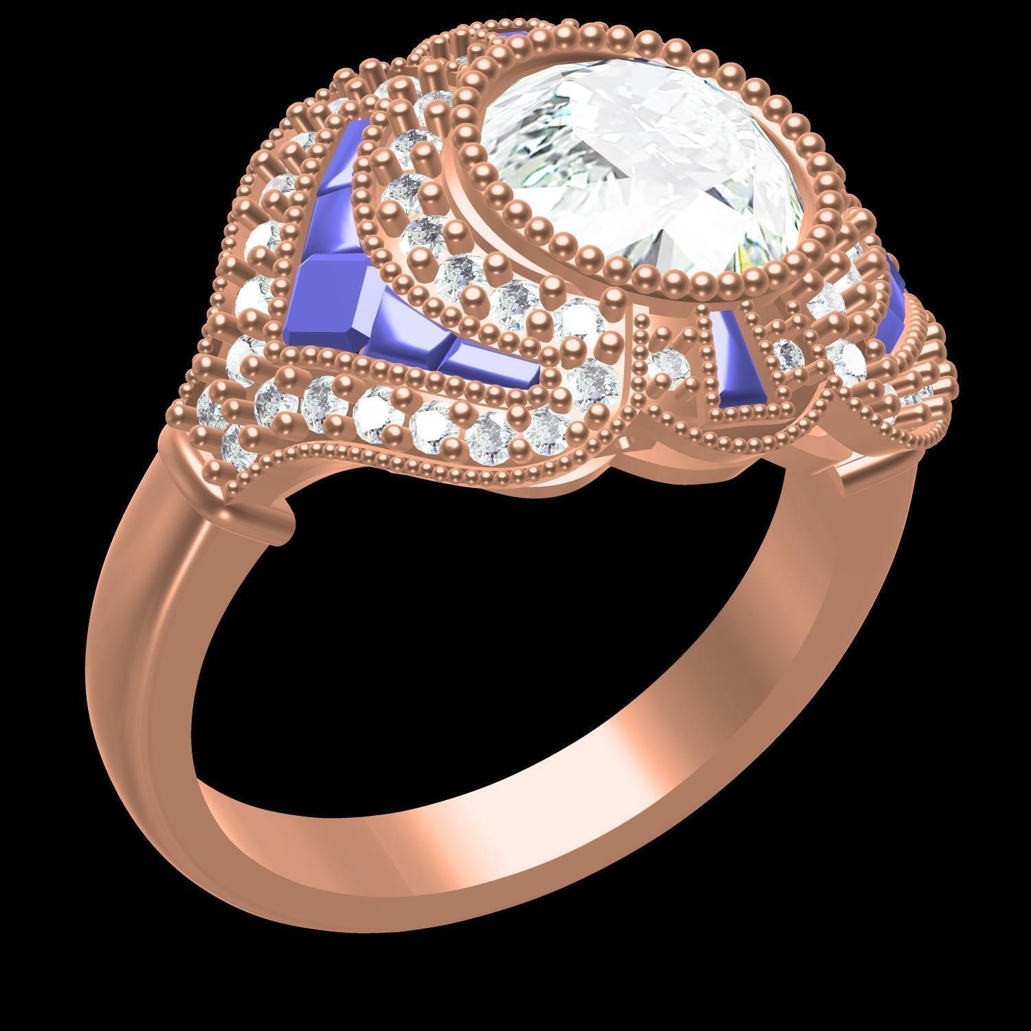Beautiful Solitaire Ring 3D print model_10