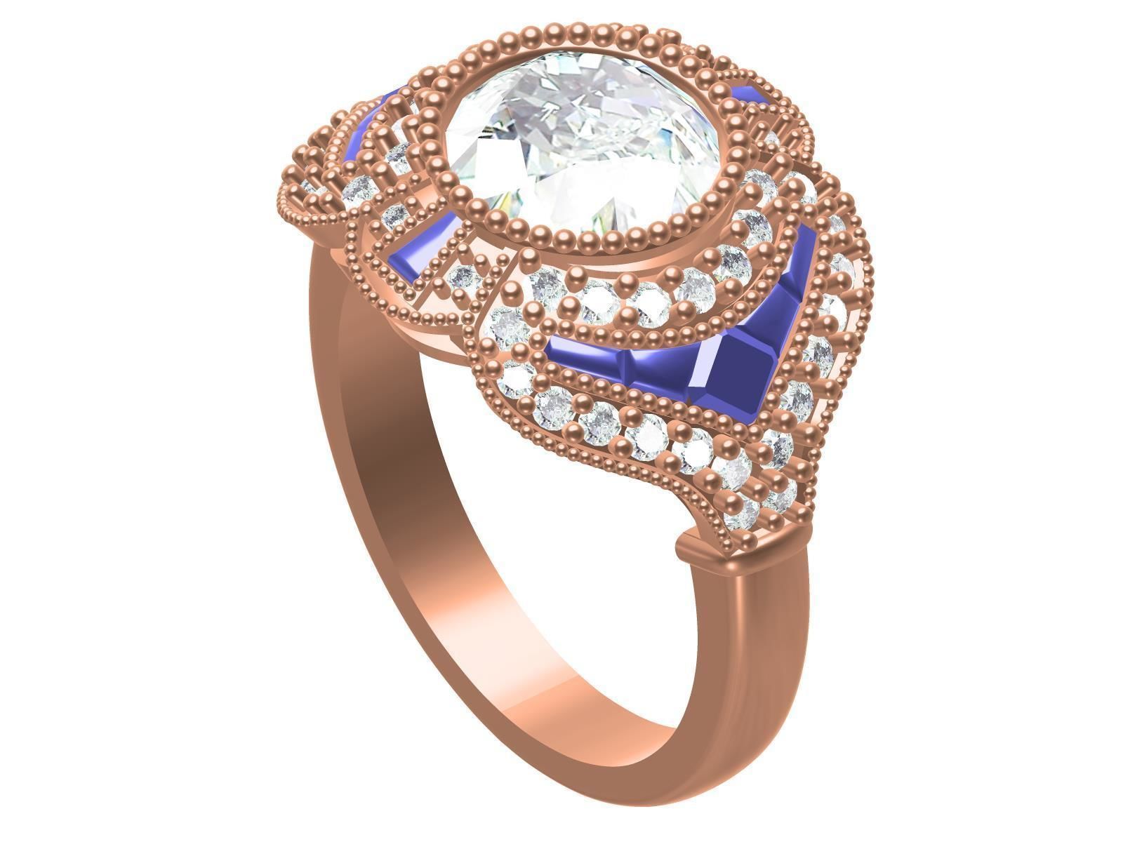 Beautiful Solitaire Ring 3D print model_4