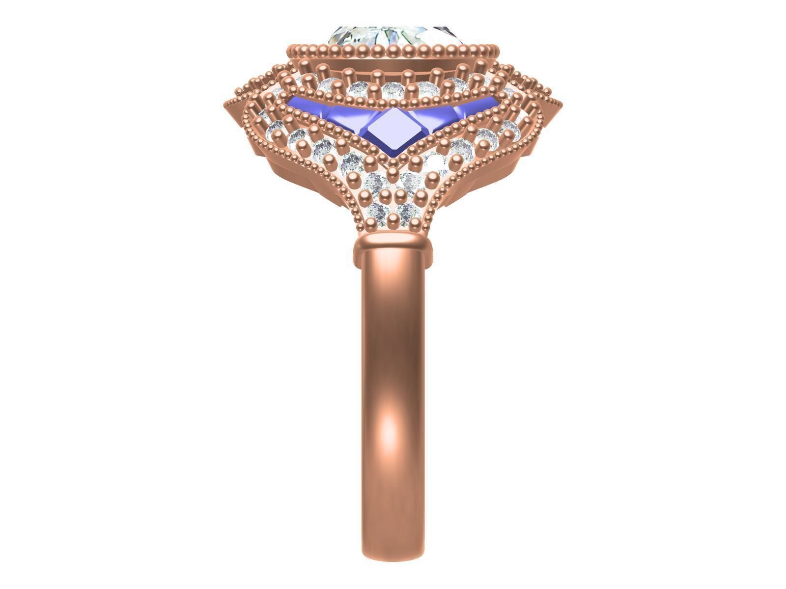 Beautiful Solitaire Ring 3D print model_9