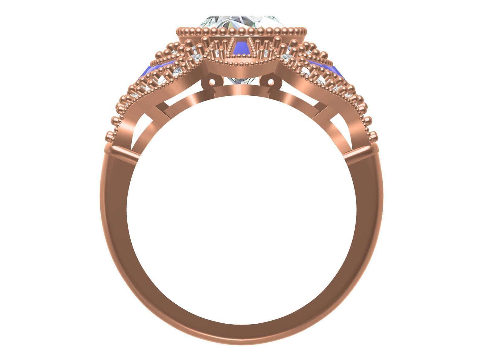Beautiful Solitaire Ring 3D print model_3