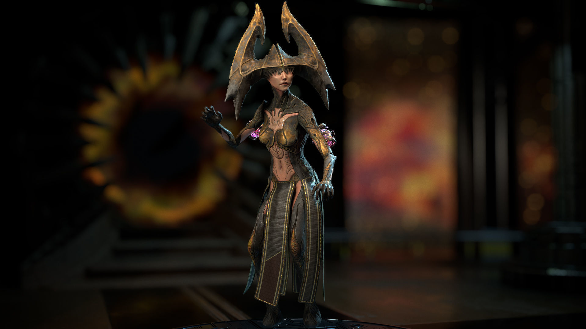 Biochemical Monster Woman 04 Low-poly 3D model_13