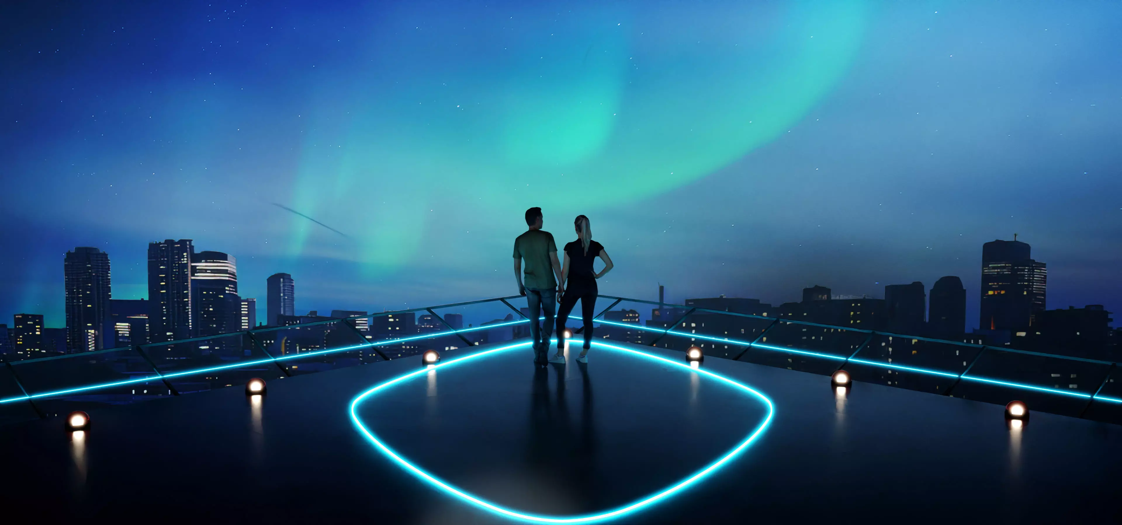 rooftop two people 3D model