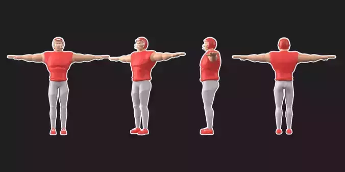 American Footballer 3D Model