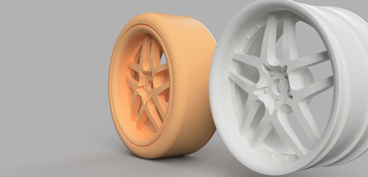 52mm Diameter 12MM HEX RC Wheels Amistad Charme 3D print model_2