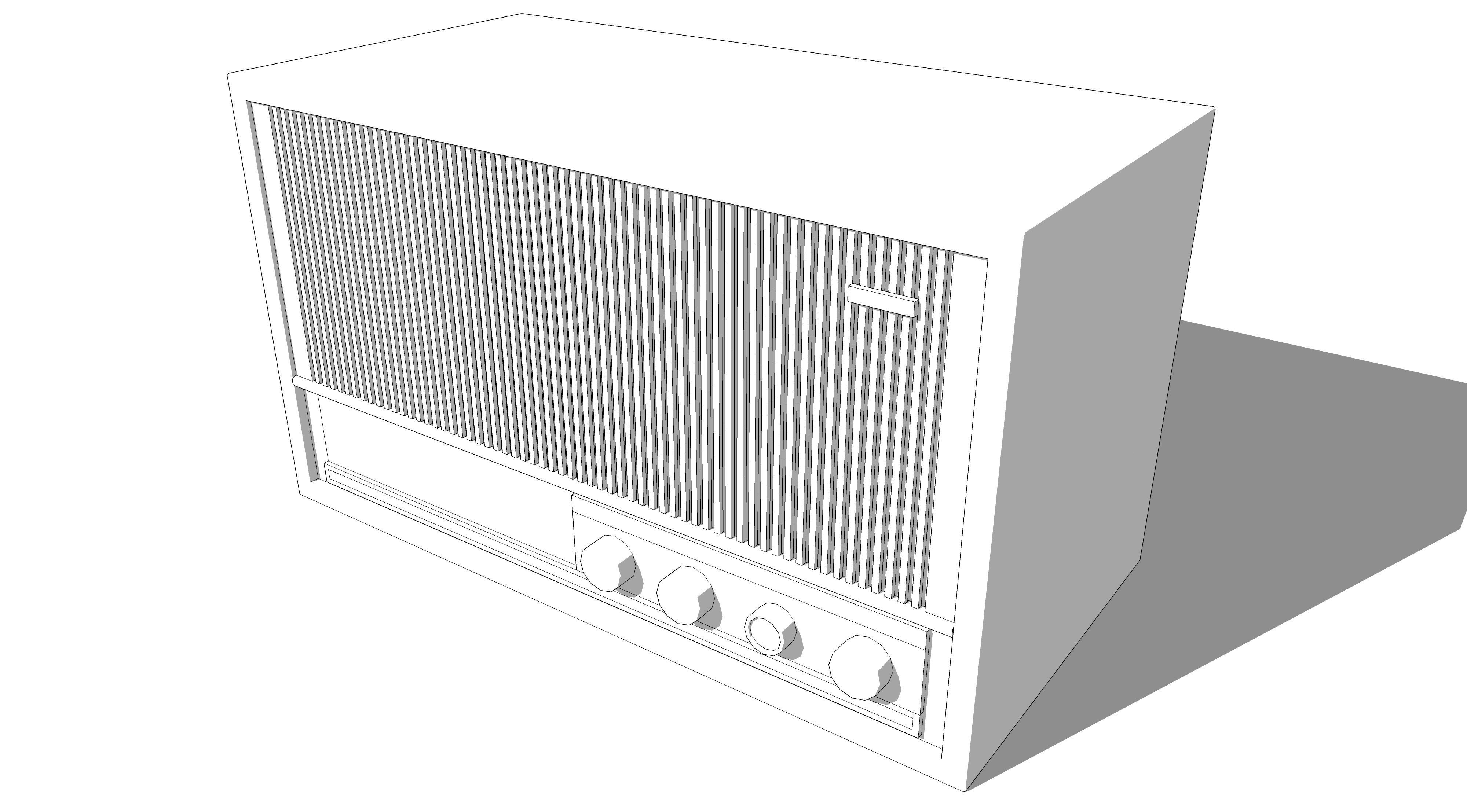 vintage radio 7 3D model_5