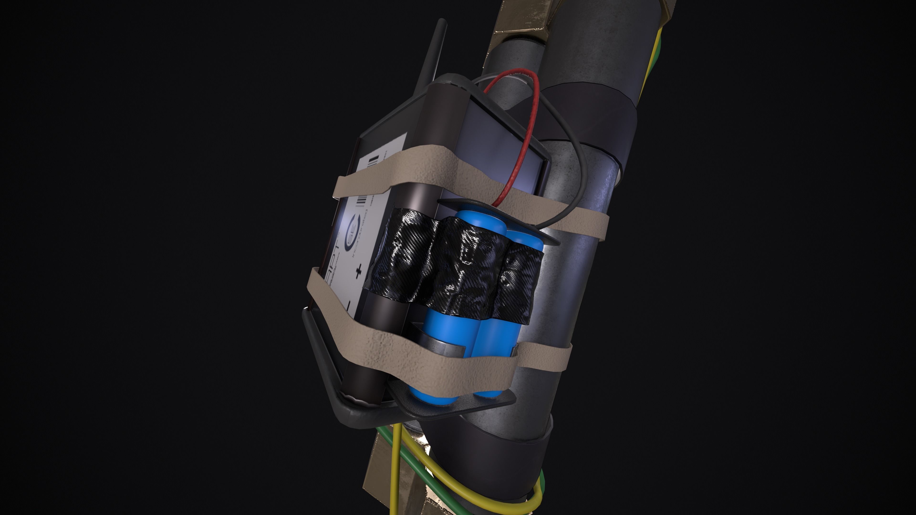 Alien Isolation Pipe Bomb Low-poly 3D model_4