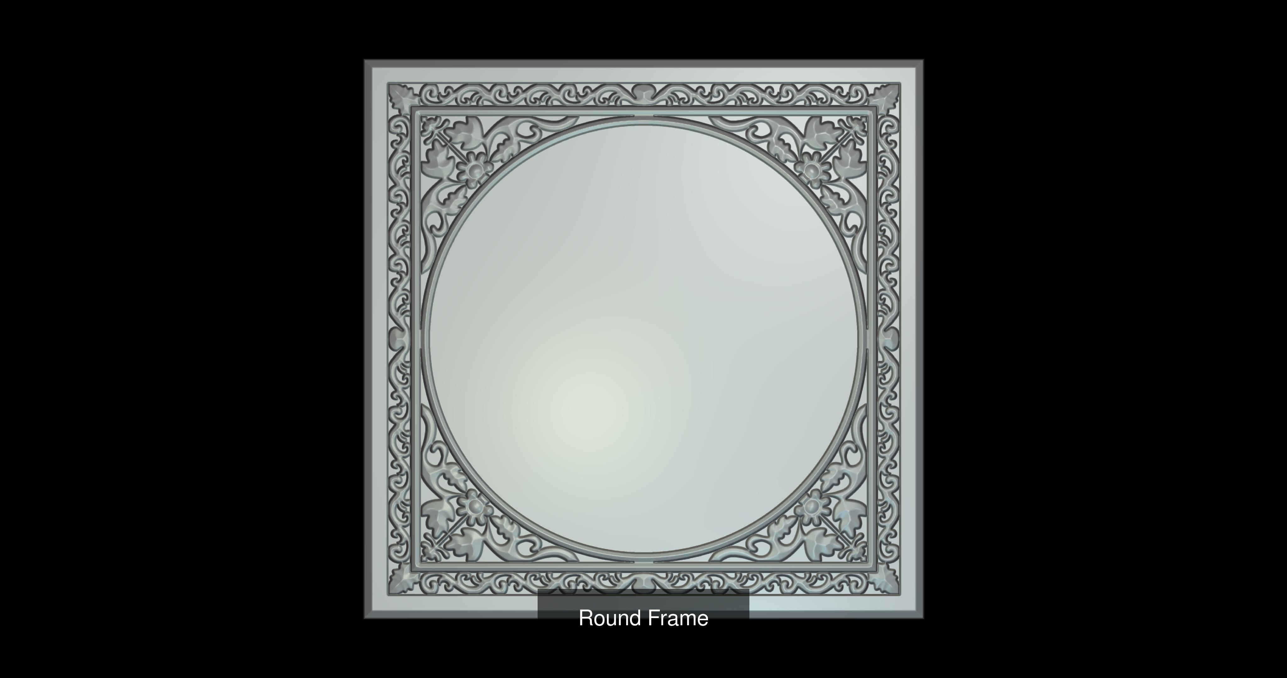 FRAMES mirror with ornate design 3D Model Collection_13