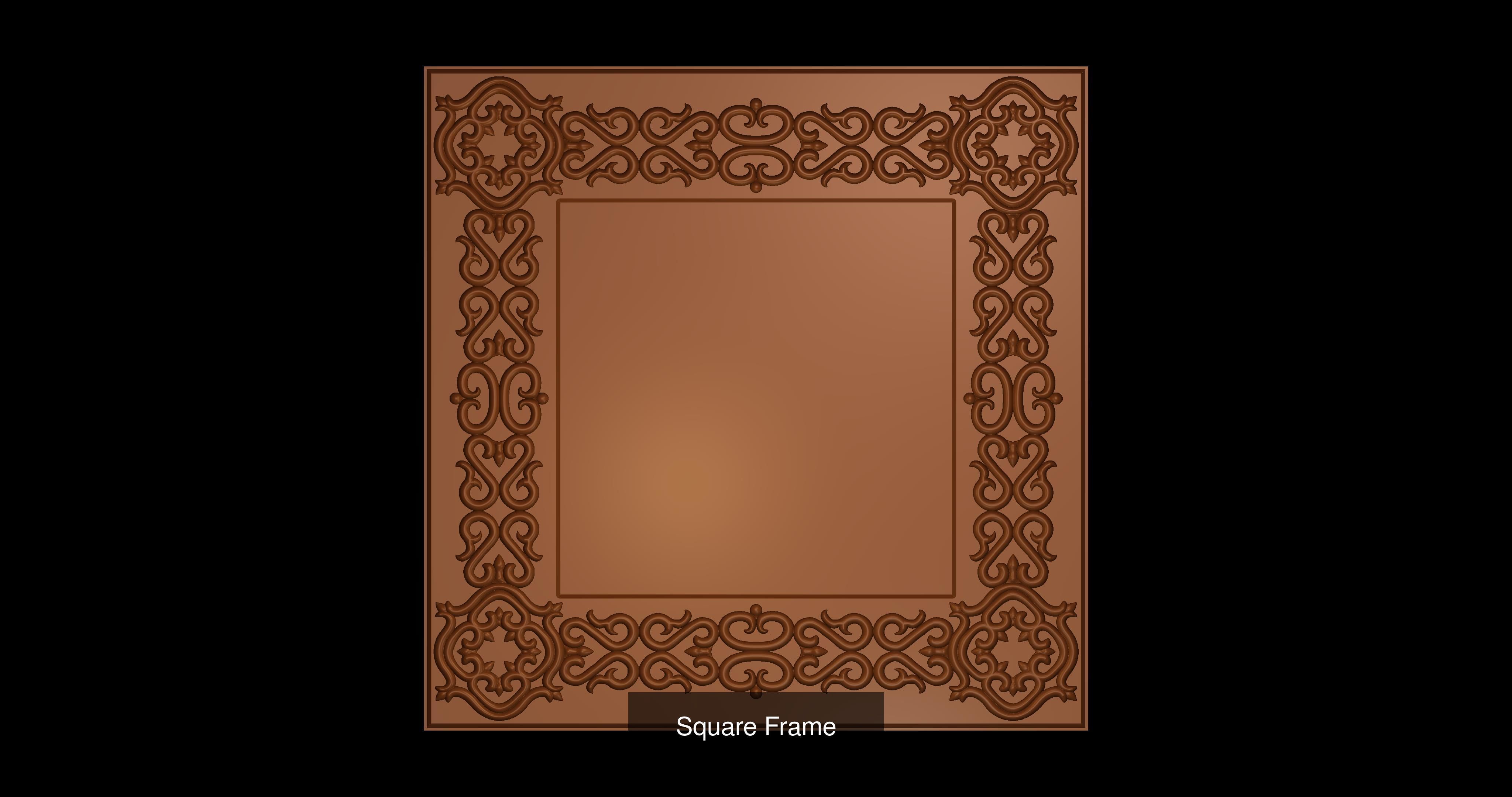 FRAMES mirror with ornate design 3D Model Collection_5
