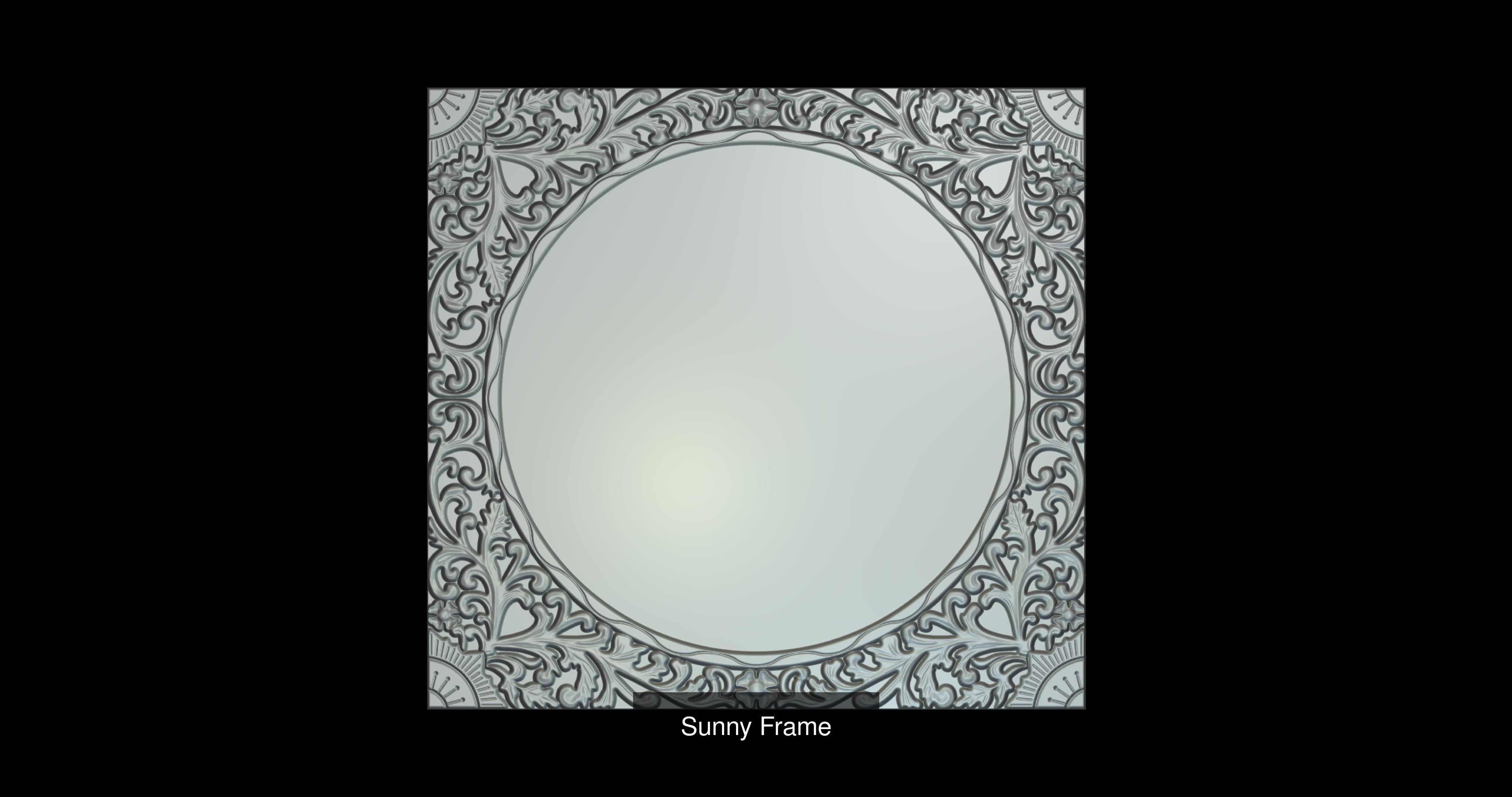 FRAMES mirror with ornate design 3D Model Collection_3