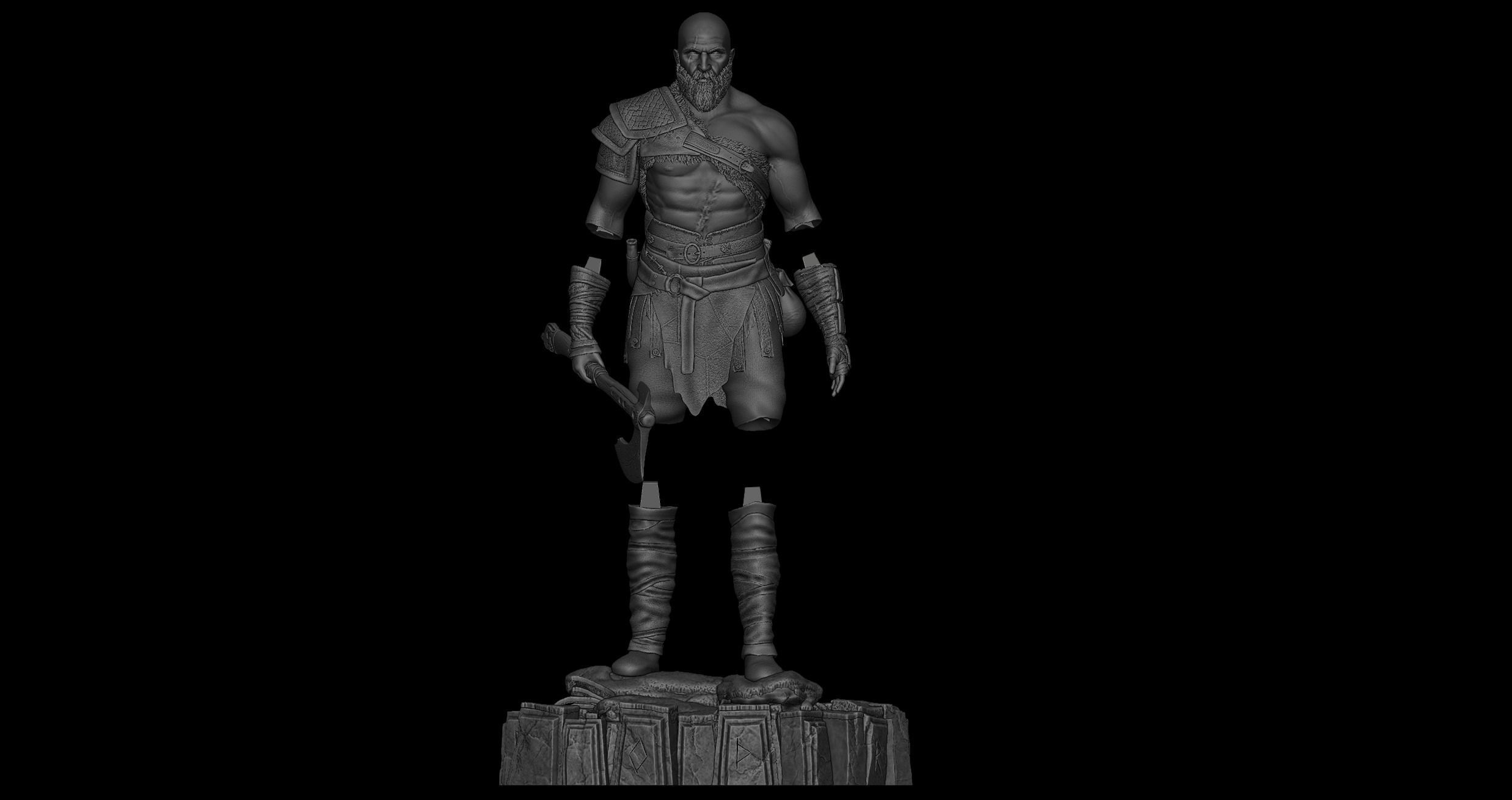 Kratos God of War 2018 3D print model_8