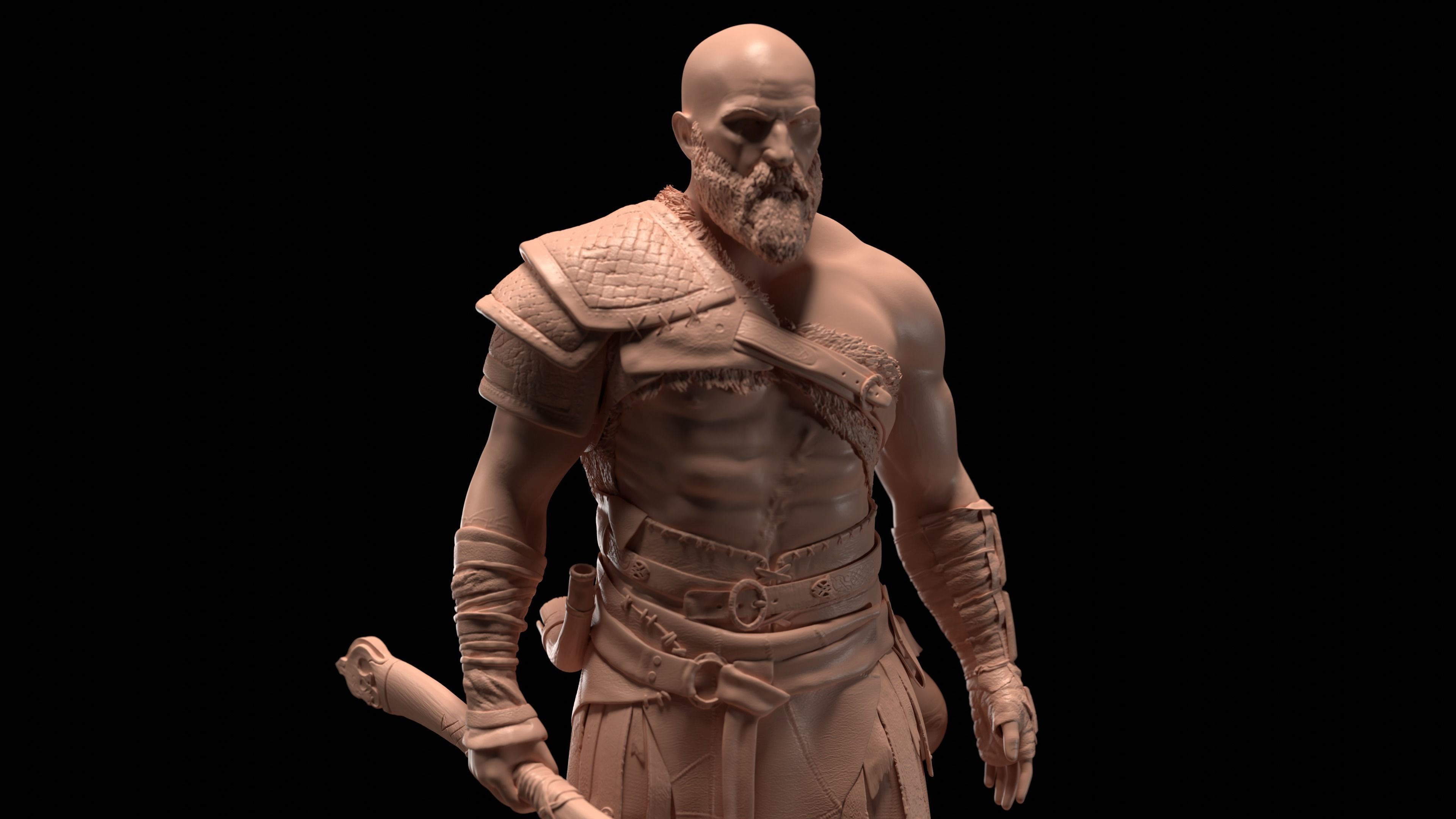 Kratos God of War 2018 3D print model_5