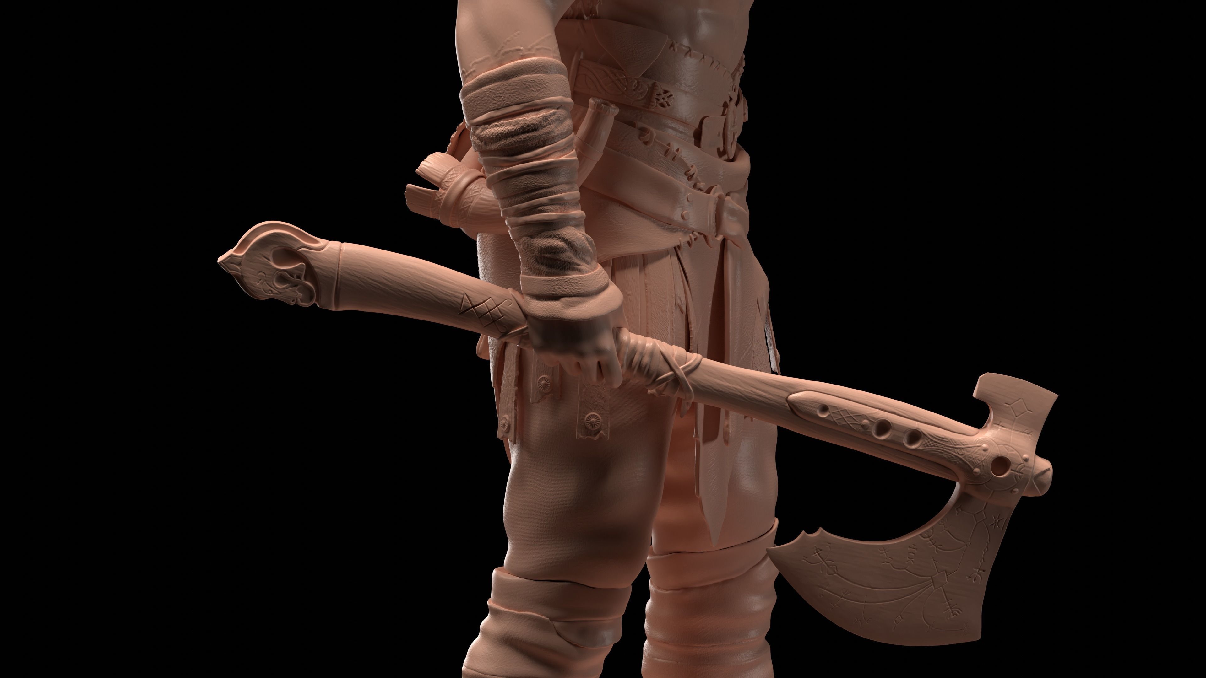 Kratos God of War 2018 3D print model_7