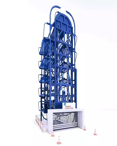 SMART ROTARY CAR PARKING SYSTEM FOR 12 CAR 3D MAX MODEL