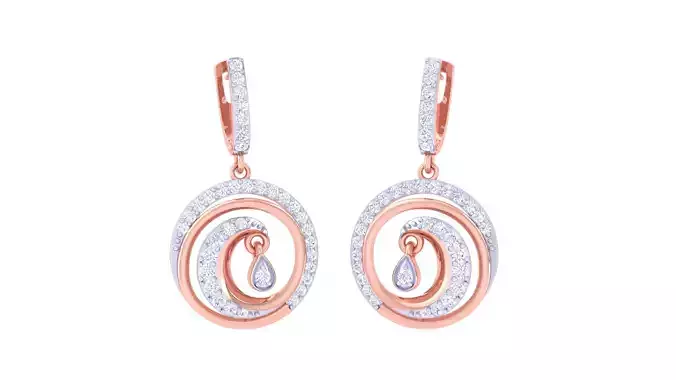 Women Long Earrings 3dm STL OBJ FBX Renders Details