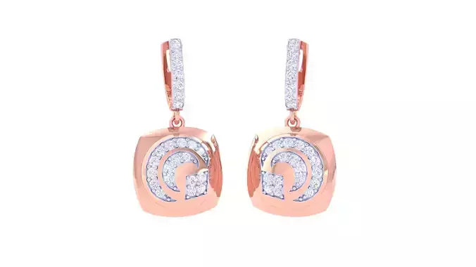 Women Long Earrings 3dm STL OBJ FBX Renders Details