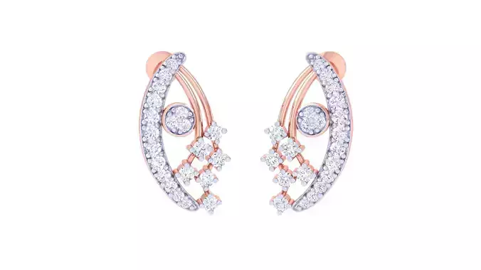 Women Long Earrings 3dm STL OBJ FBX Renders Details