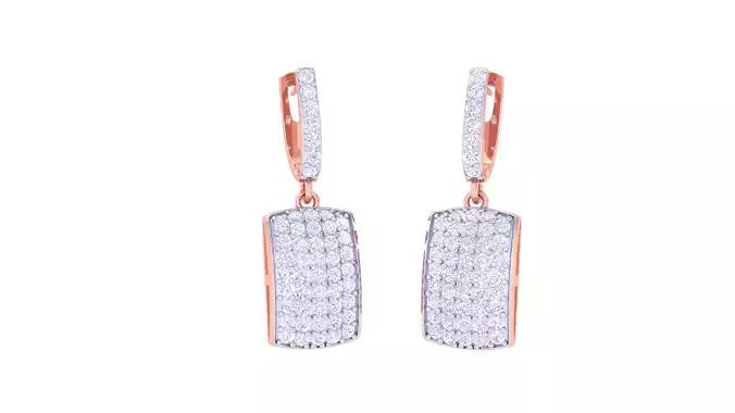 Women Long Earrings 3dm STL OBJ FBX Renders Details