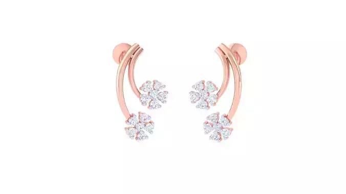 Women Long Earrings 3dm STL OBJ FBX Renders Details