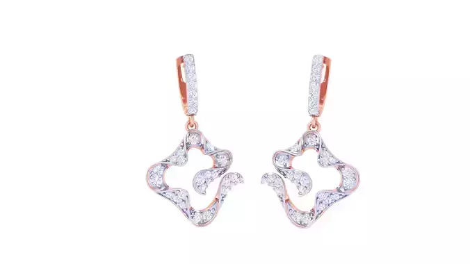 Women Long Earrings 3dm STL OBJ FBX Renders Details