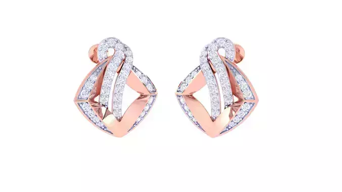 Women Stud Earrings 3dm STL OBJ FBX Renders Details
