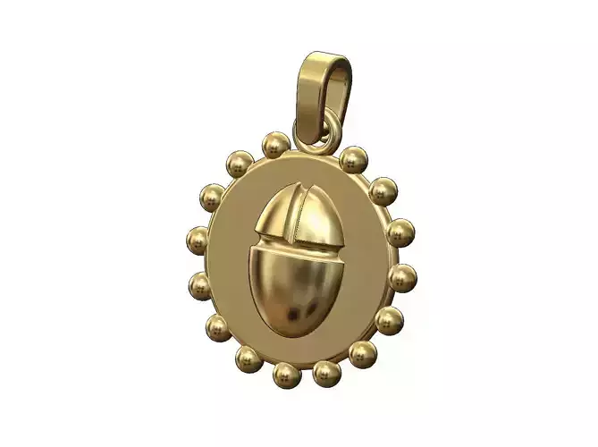 Beaded scarab beelte pendant with bail