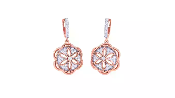 Women Long Earrings 3dm STL OBJ FBX Renders Details