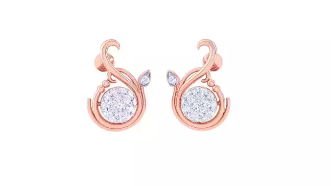 Women Stud Earrings 3dm STL OBJ FBX Renders Details