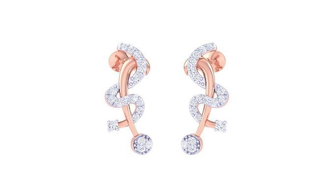 Women Long Earrings 3dm STL OBJ FBX Renders Details 3D print model