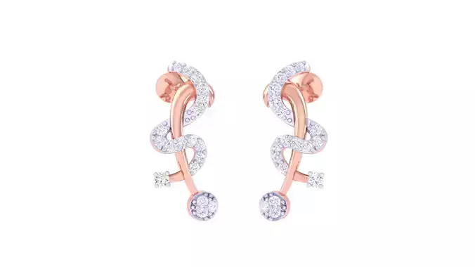 Women Long Earrings 3dm STL OBJ FBX Renders Details