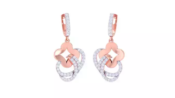 Women Long Earrings 3dm STL OBJ FBX Renders Details