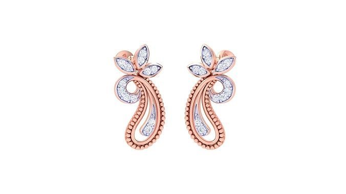 Women Long Earrings 3dm STL OBJ FBX Renders Details 3D print model