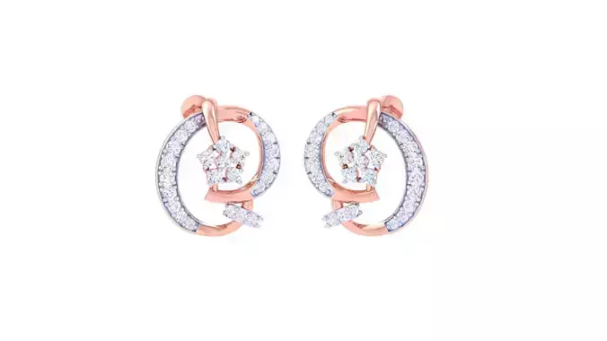 Women Stud Earrings 3dm STL OBJ FBX Renders Details