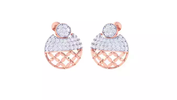 Women Stud Earrings 3dm STL OBJ FBX Renders Details