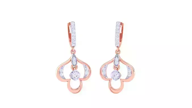Women Long Earrings 3dm STL OBJ FBX Renders Details