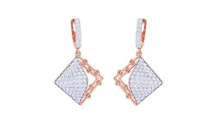 Women Long Earrings 3dm STL OBJ FBX Renders Details 3D print model