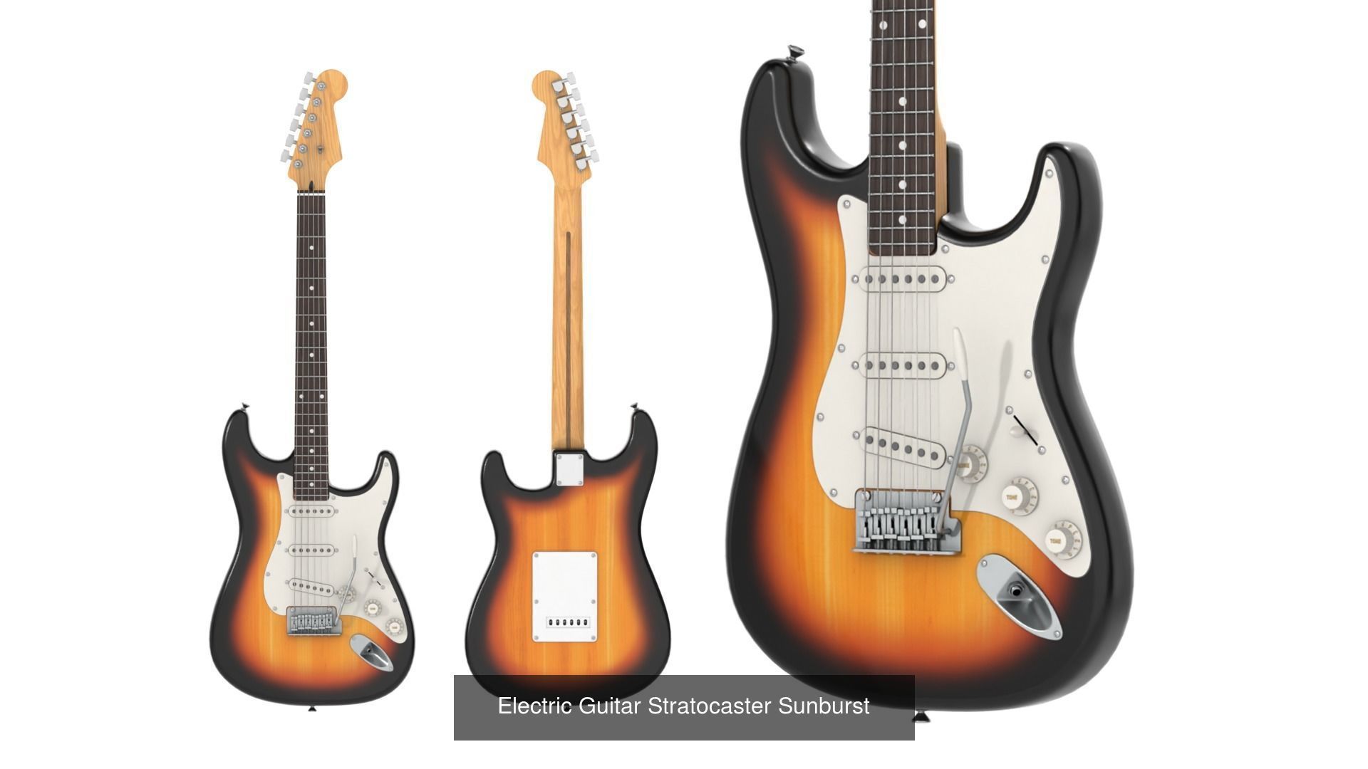 Electric Guitar Stratocaster - Pack 3D Model Collection_4