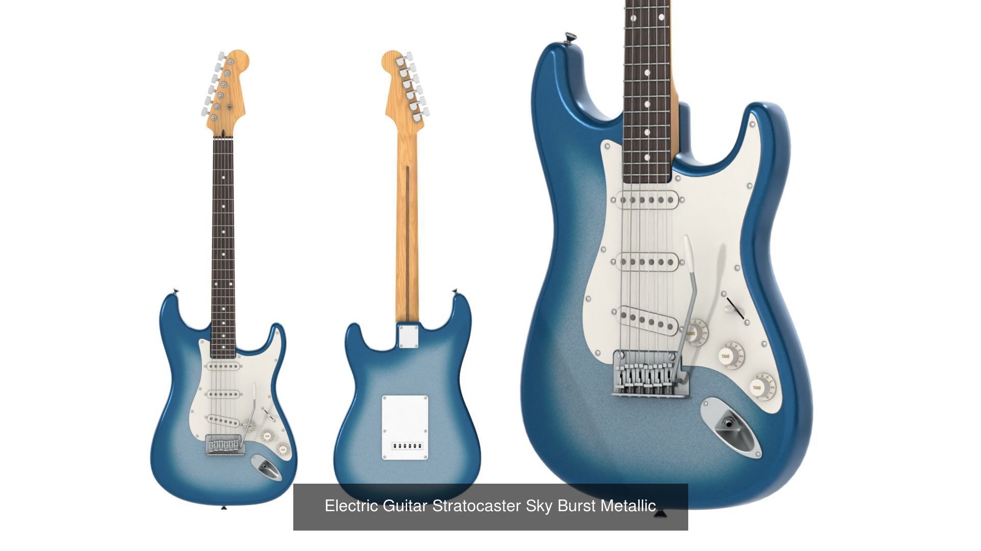 Electric Guitar Stratocaster - Pack 3D Model Collection_3