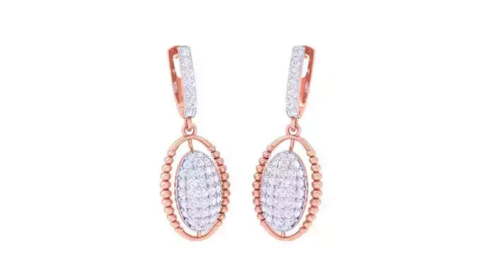 Women Long Earrings 3dm STL OBJ FBX Renders Details