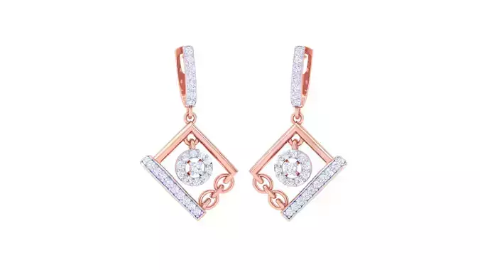 Women Long Earrings 3dm STL OBJ FBX Renders Details