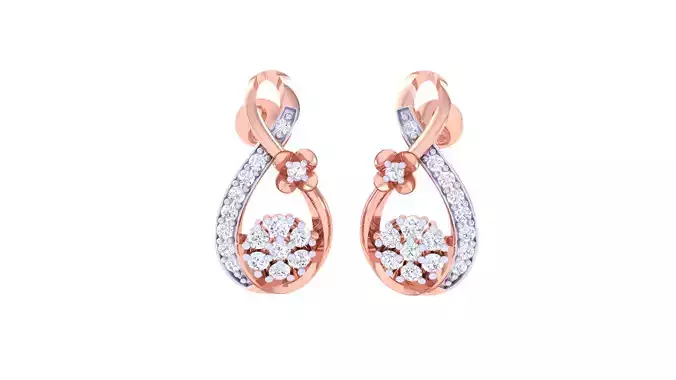 Women Stud Earrings 3dm STL OBJ FBX Renders Details