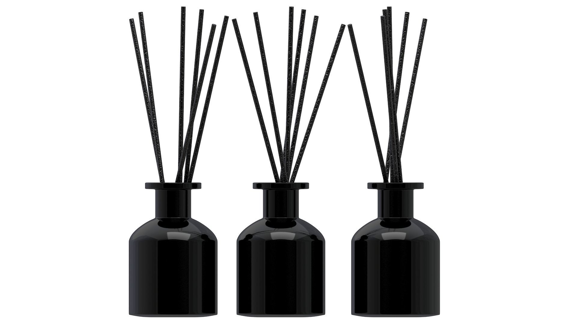 Reed Diffuser Bottle with Black Aroma Sticks 3D model_7