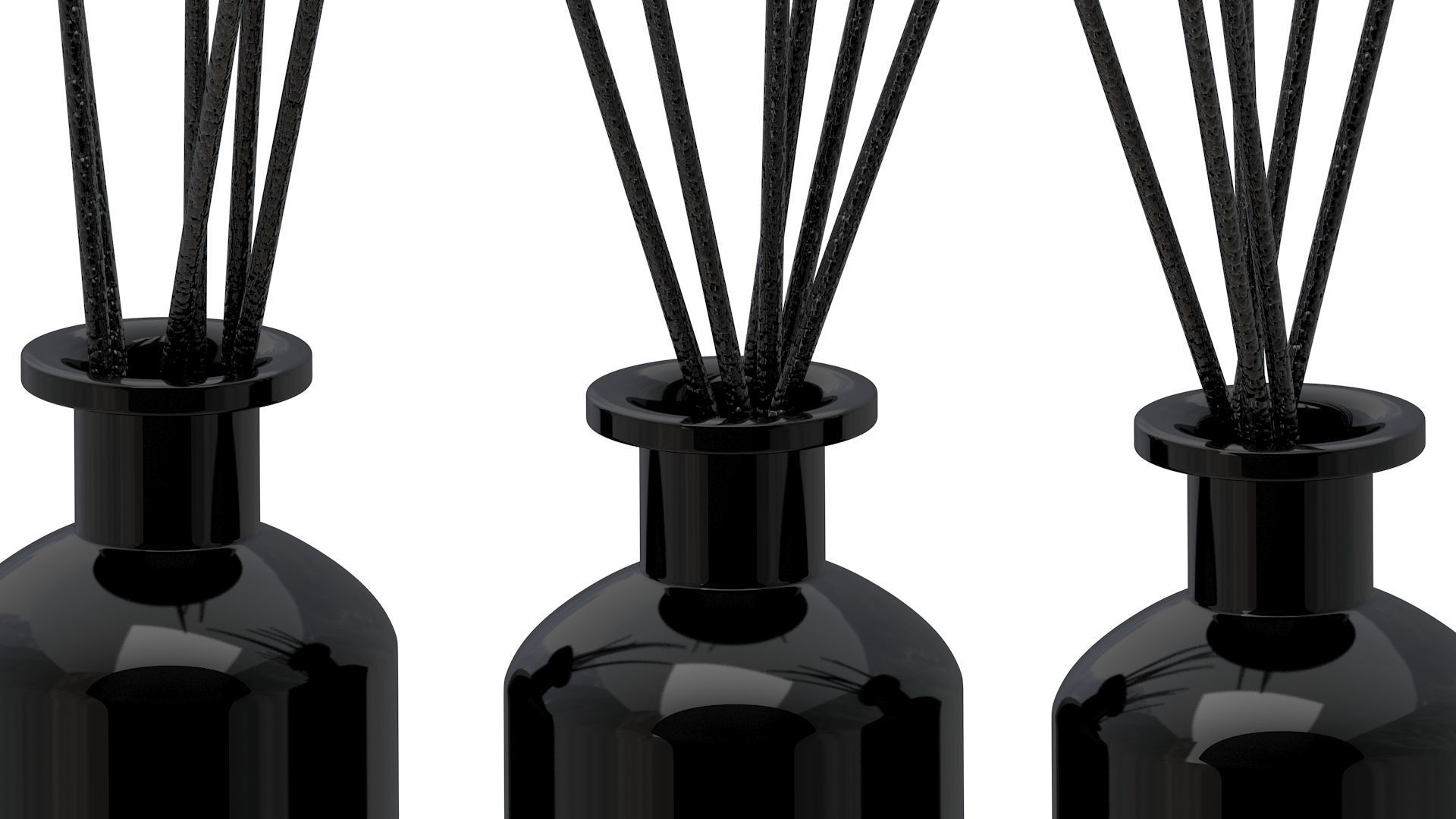 Reed Diffuser Bottle with Black Aroma Sticks 3D model_4