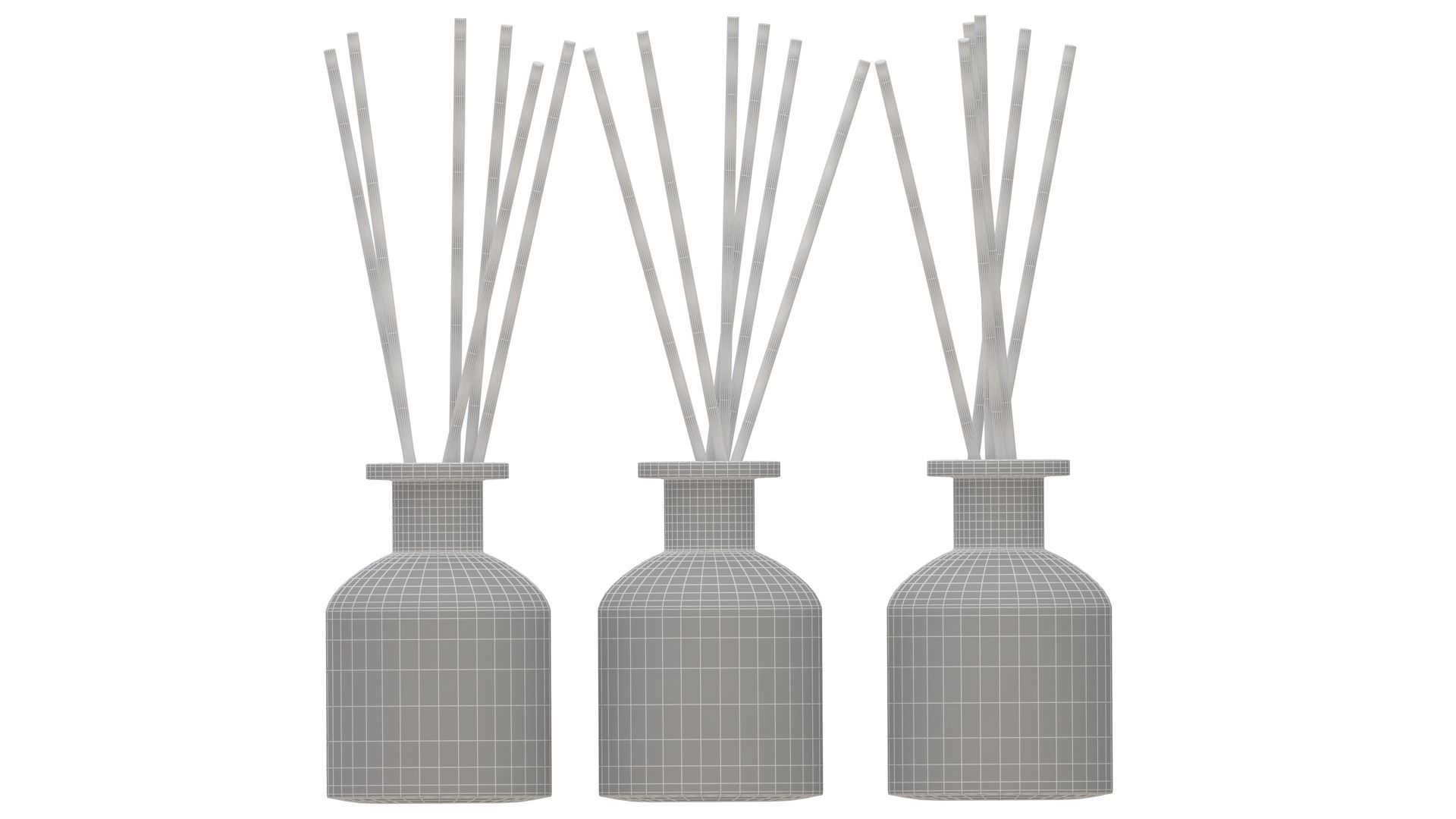 Reed Diffuser Bottle with Black Aroma Sticks 3D model_9